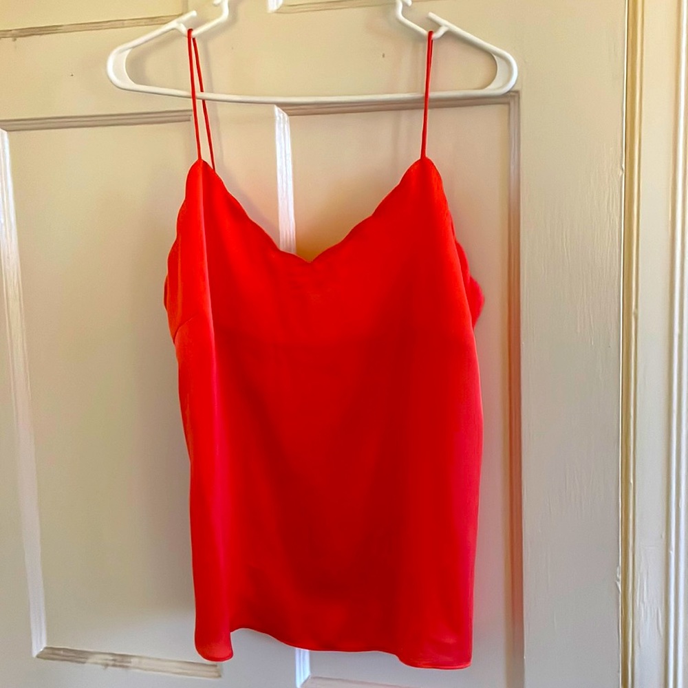 Satin scalloped top